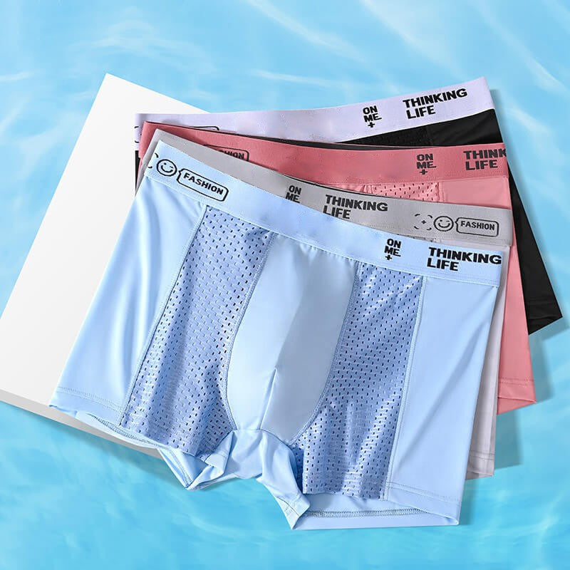 🔥Men's Ice Silk Breathable Mesh Boxer Briefs(4 Piece Set)