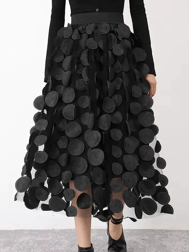 Heavy Industry Retro Big Swing Skirt Polka Dot Gauze Skirt