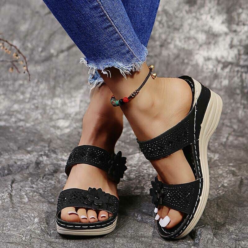 Women's Flower Cutout Casual Sandals