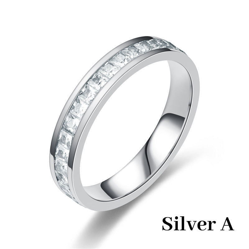 🎄Light Luxury Niche Titanium Steel Zircon Ring