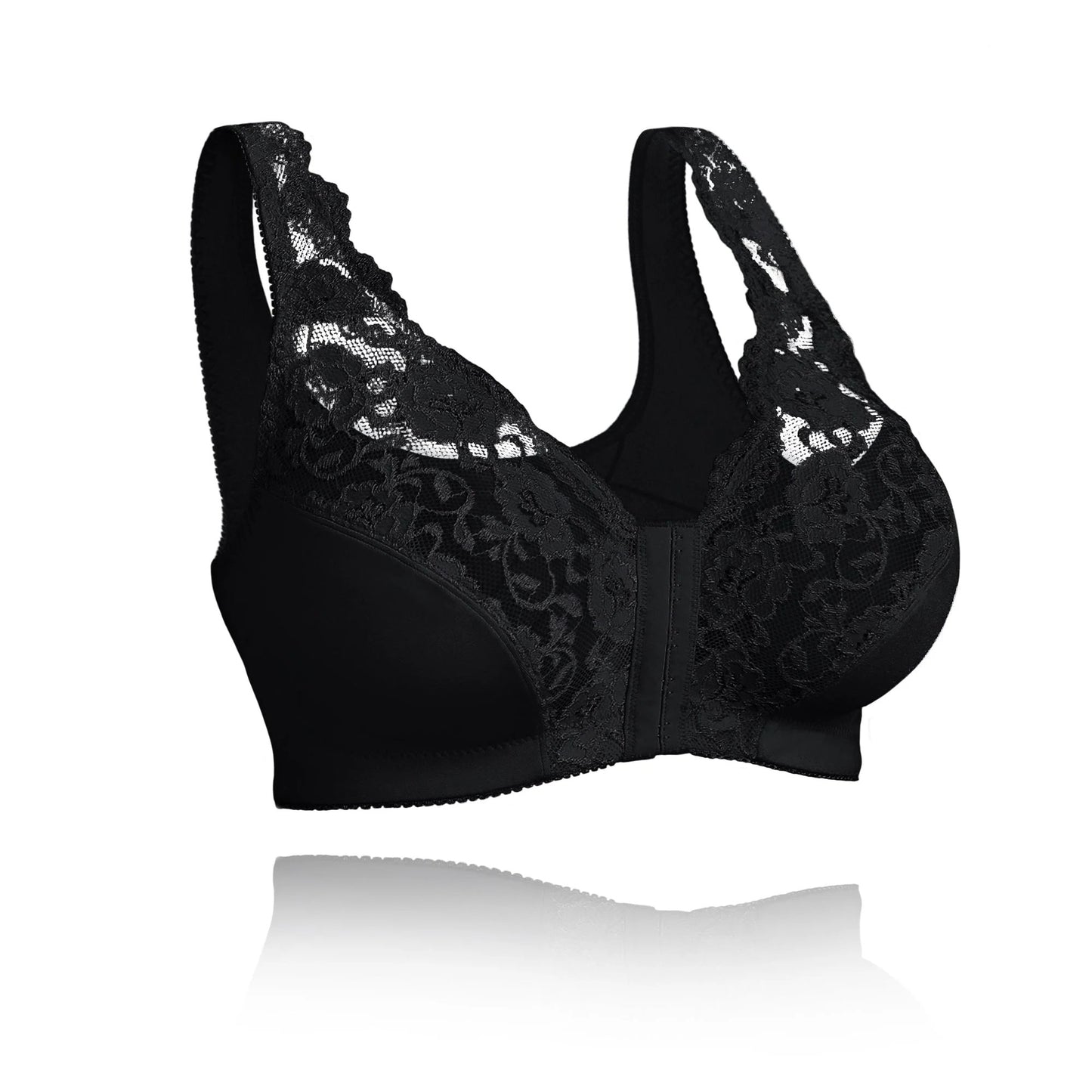 Front hooks, stretch-lace, super-lift, and posture correction