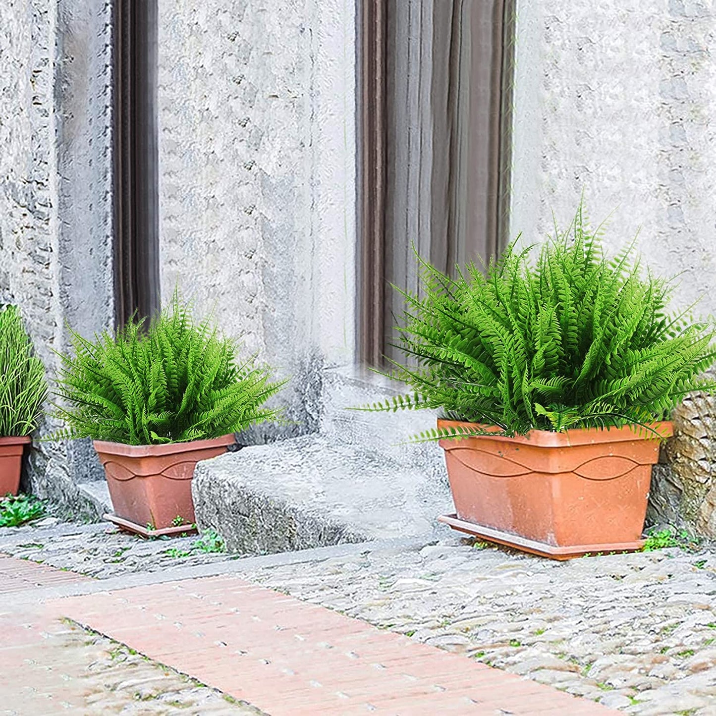 🌿Artificial Plants-Boston Fern Green Outdoor UV Protection
