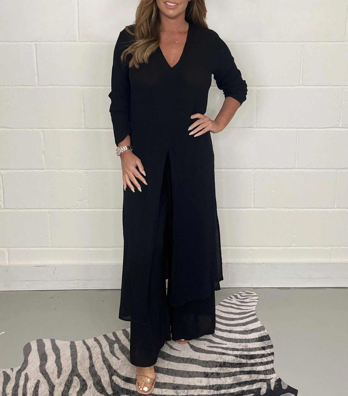 🔥Casual 2 Pieces Suit With Long Top & Matching Trouser