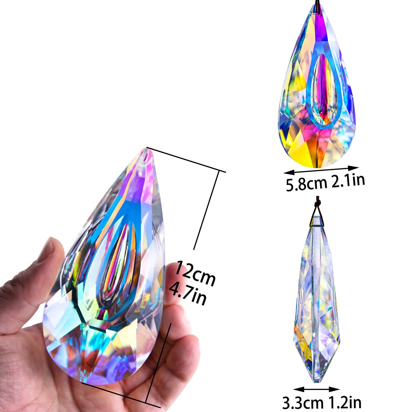 120mm AB-Color Hanging Crystals Prism Suncatcher