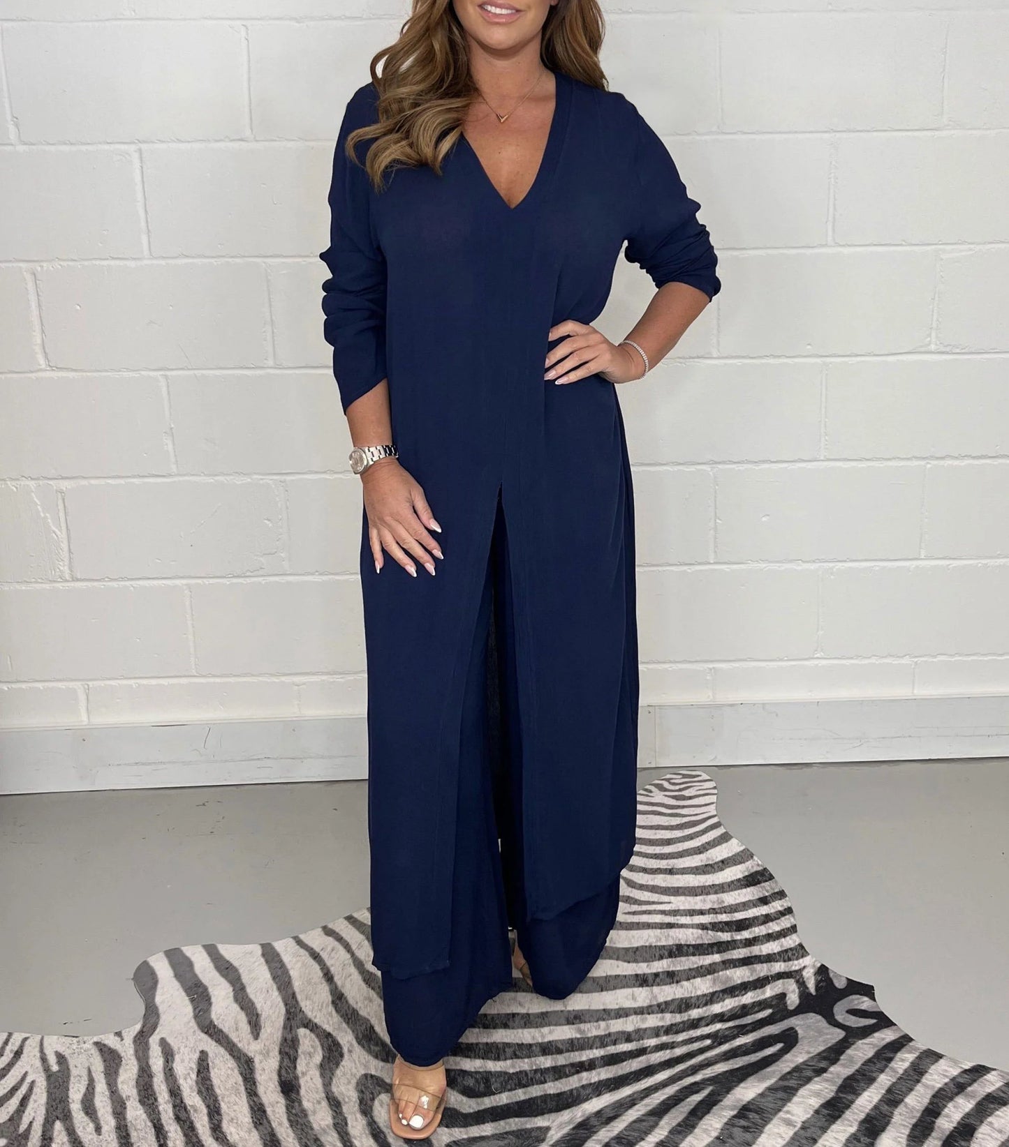 🔥Casual 2 Pieces Suit With Long Top & Matching Trouser