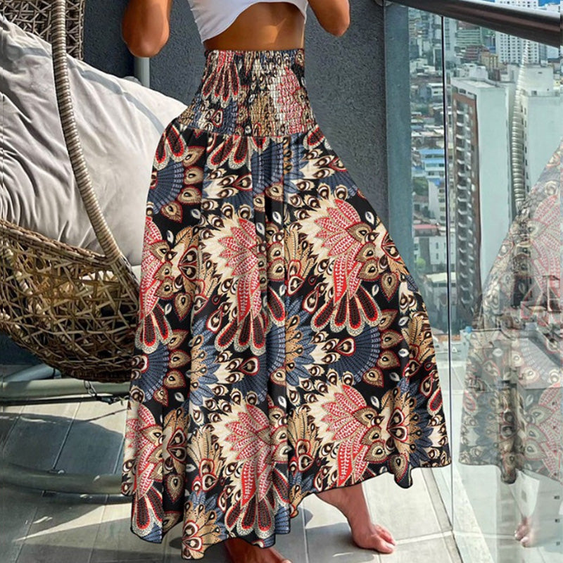 new casual fashion floral skirt with half body