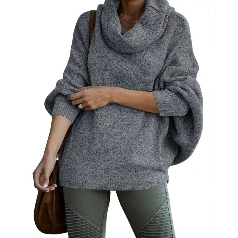 💕Women's sweater with batwing sleeve neck and pocket