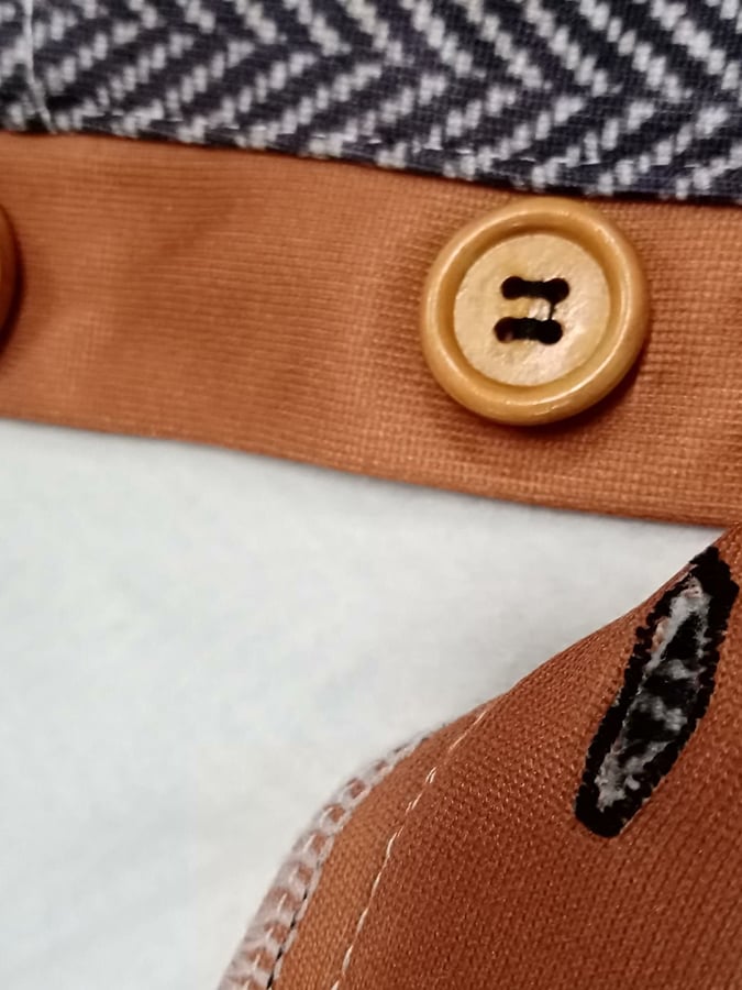 Men's Western vintage style button down sweatshirt with herringbone pattern and stand-up collar