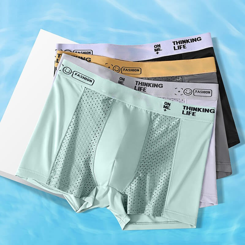 🔥Men's Ice Silk Breathable Mesh Boxer Briefs(4 Piece Set)