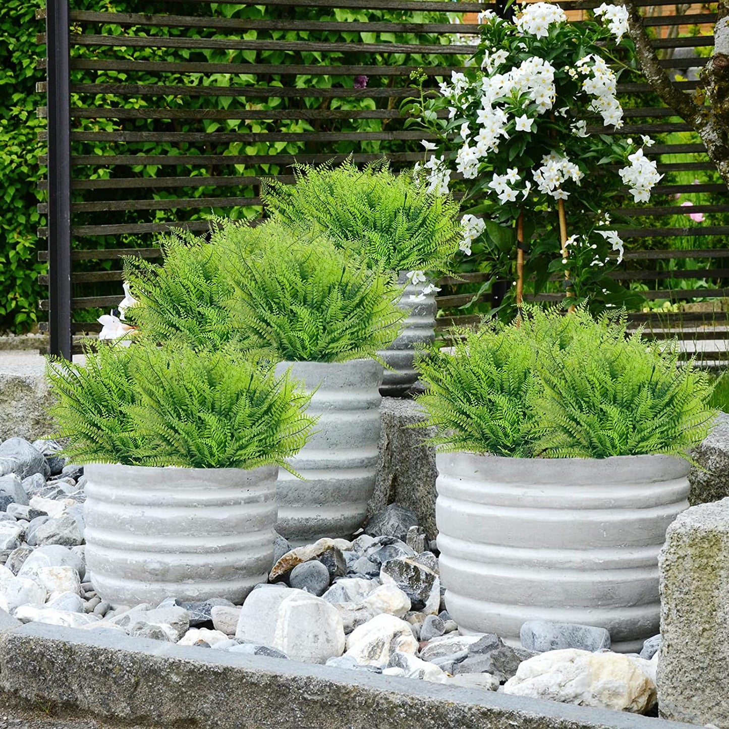 🌿Artificial Plants-Boston Fern Green Outdoor UV Protection