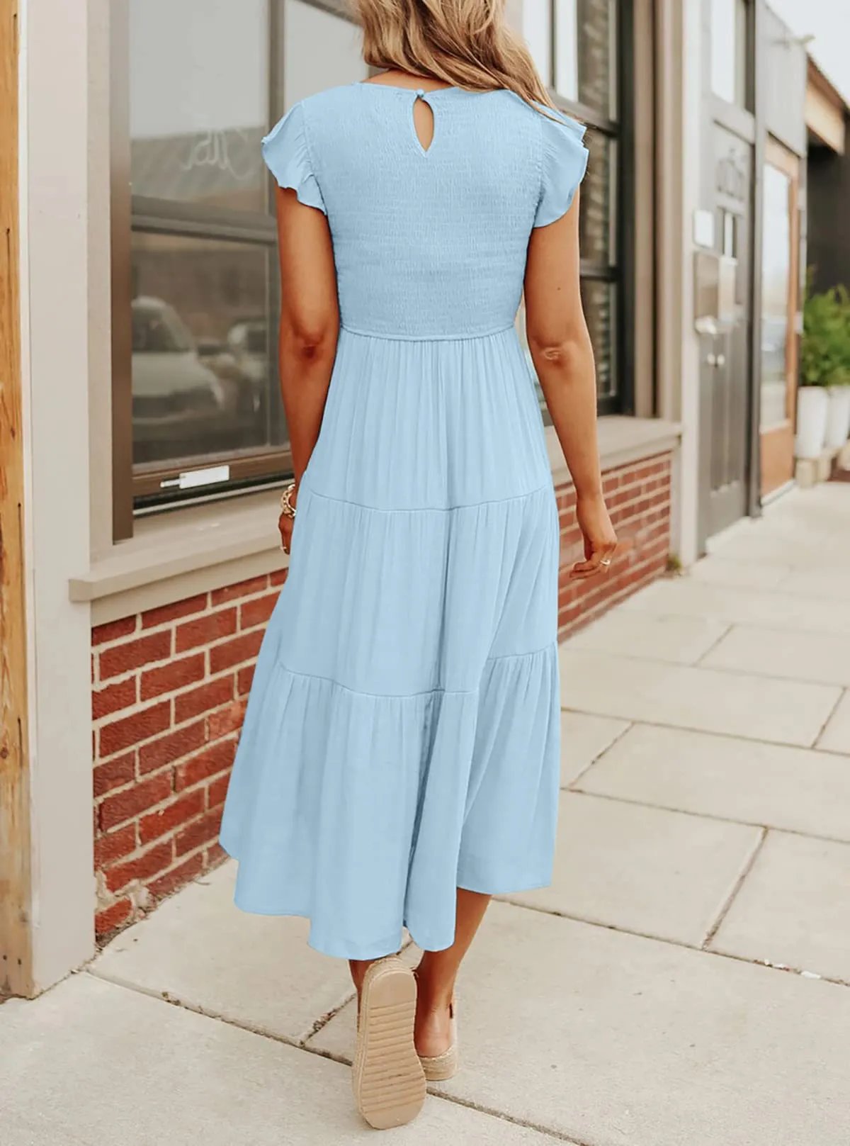 WOMEN'S SUMMER CASUAL FLUTTER SHORT MIDI DRESS – lionclay