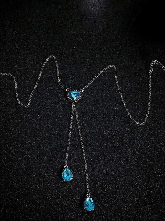 Casual Water Drop Gemstone Pendant Necklaces