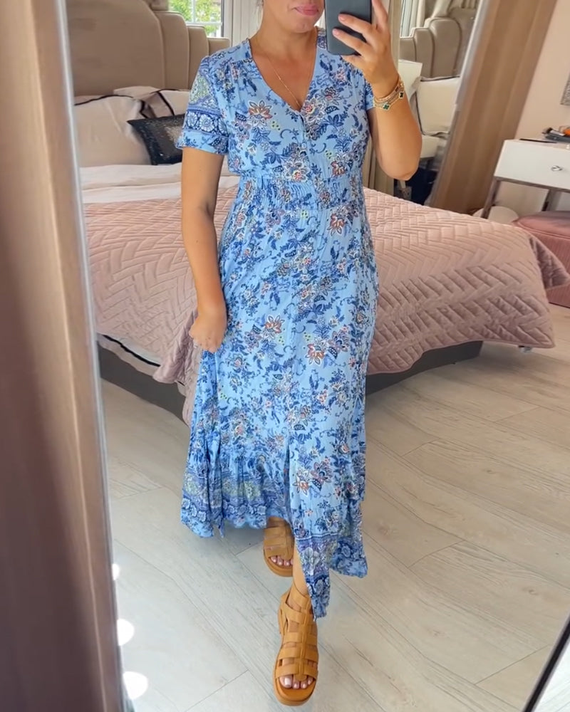 🔥Floral Print V-neck Dress