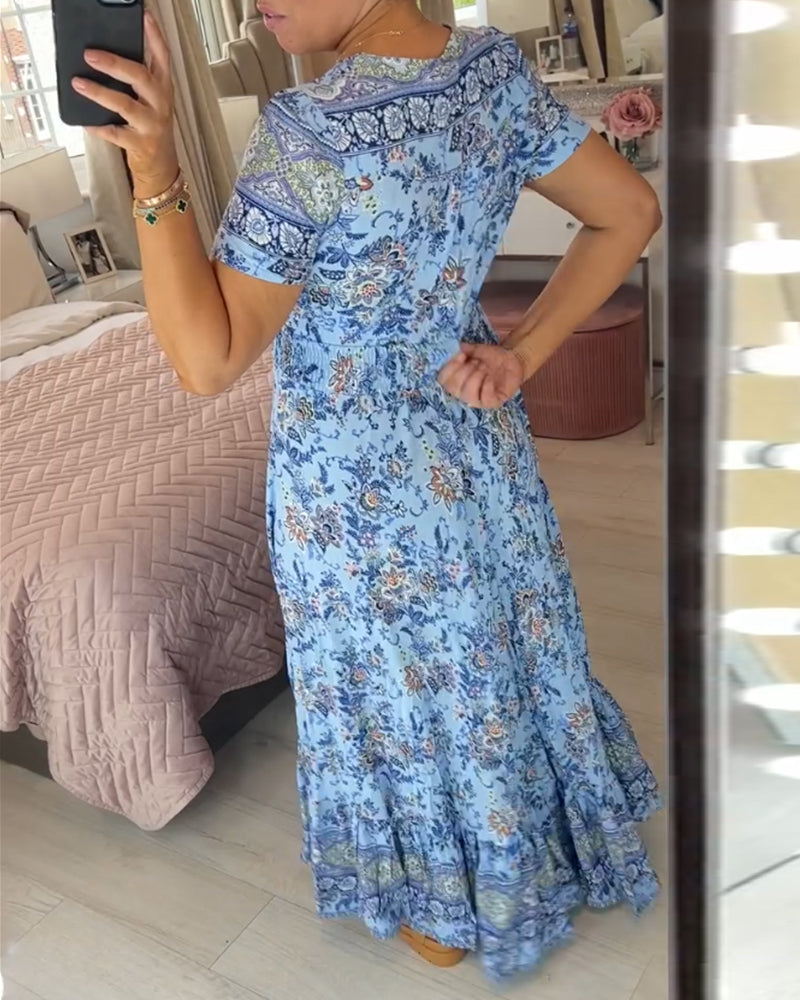 🔥Floral Print V-neck Dress