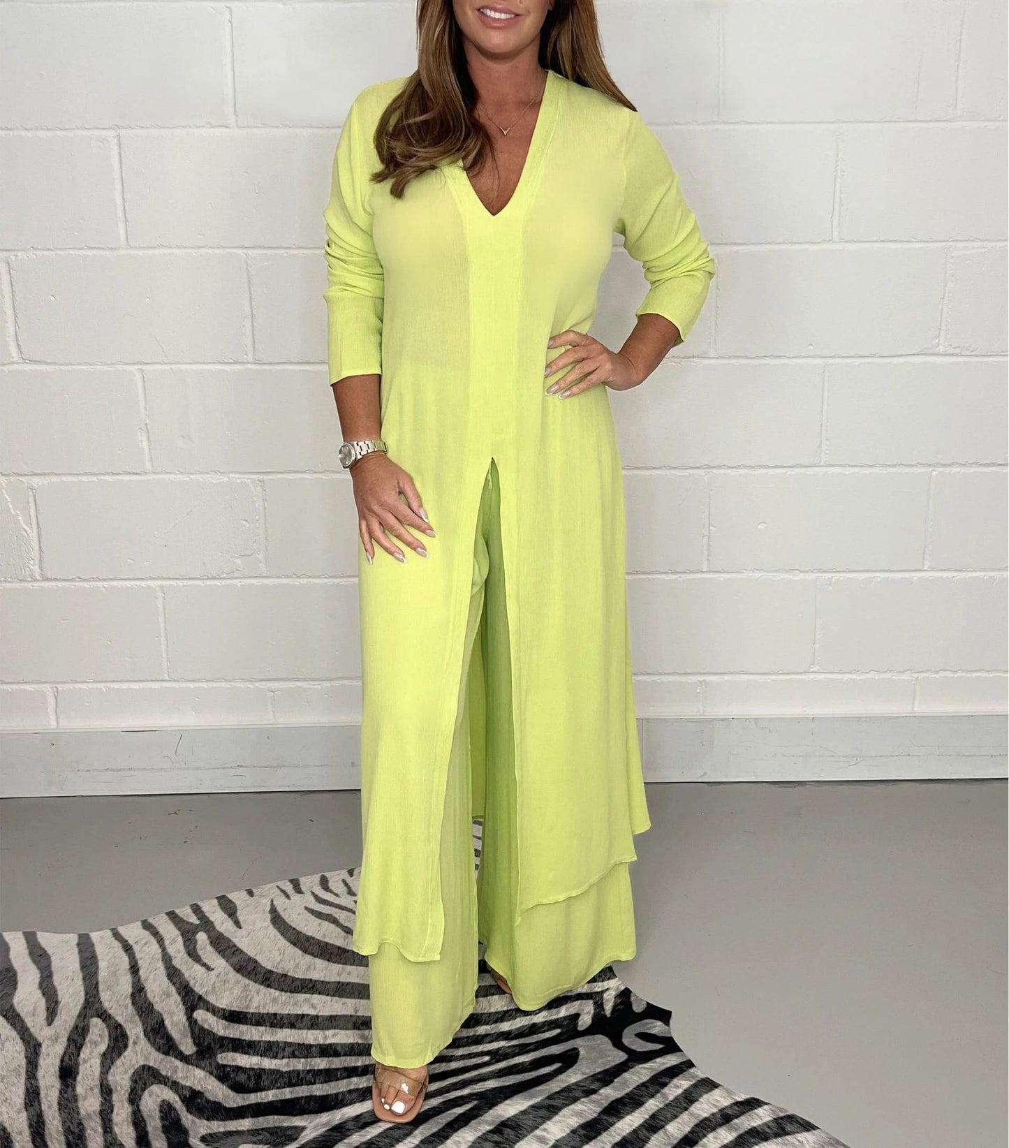 🔥Casual 2 Pieces Suit With Long Top & Matching Trouser