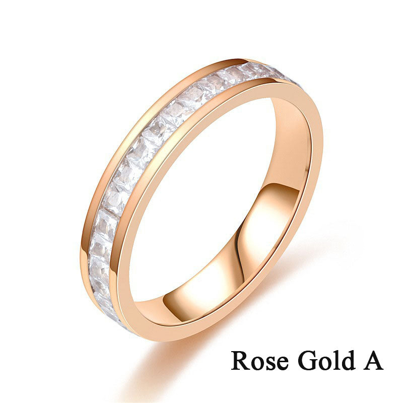 🎄Light Luxury Niche Titanium Steel Zircon Ring