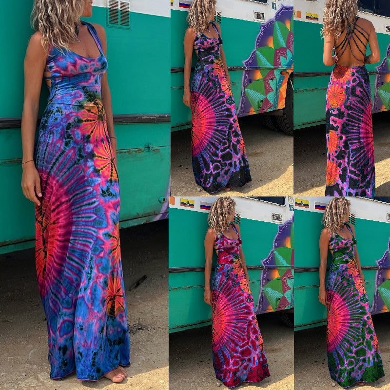 🔥Summer Music Festival Strap Open Back Dress