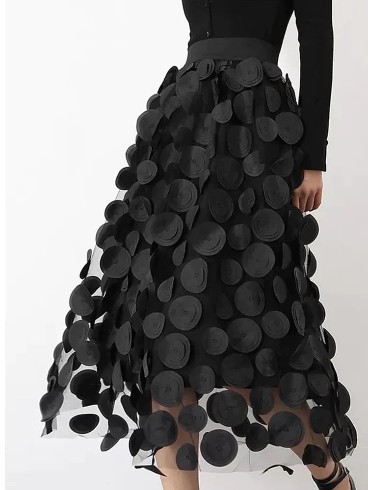 Heavy Industry Retro Big Swing Skirt Polka Dot Gauze Skirt
