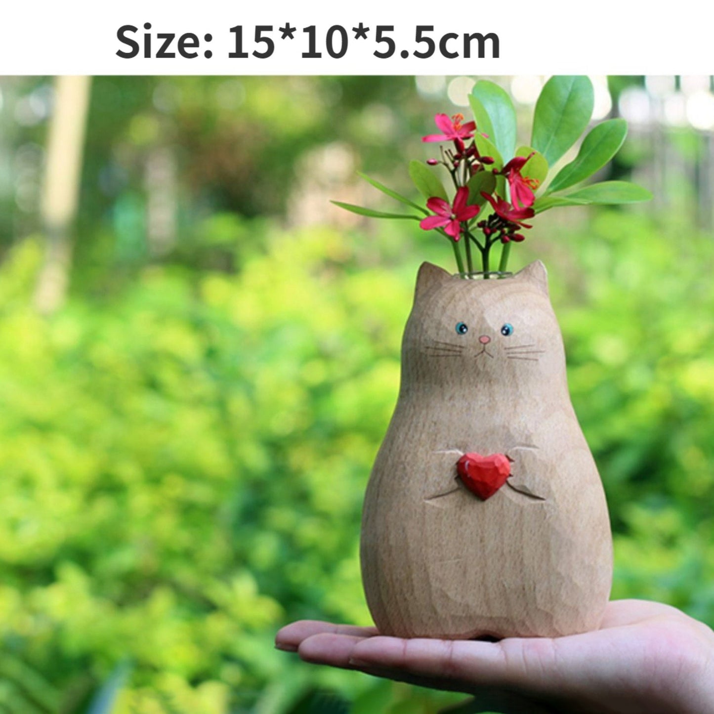 🔥Handmade Wooden Cat Vase