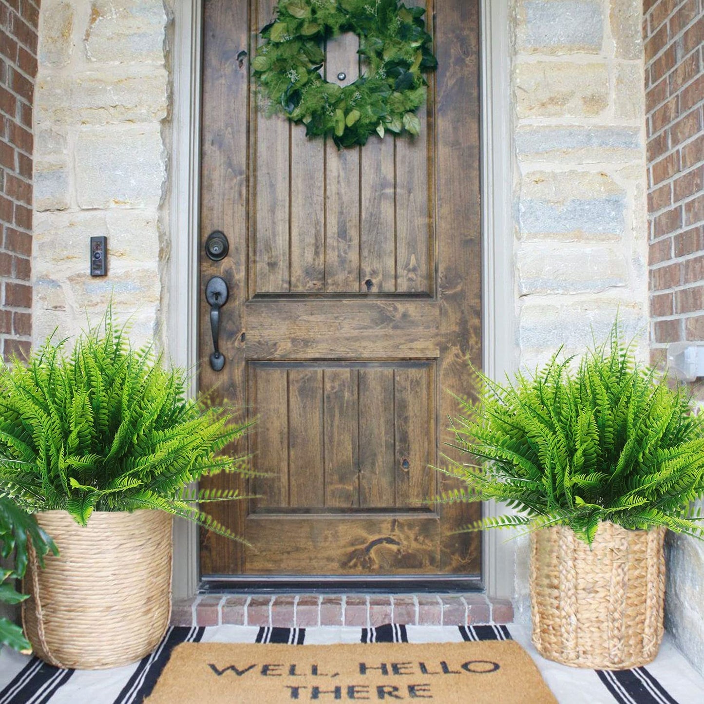 🌿Artificial Plants-Boston Fern Green Outdoor UV Protection
