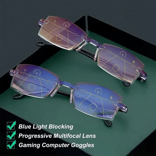 👓Sapphire High Hardness Anti-blue Progressive Far And Near Dual-Use Reading Glasses