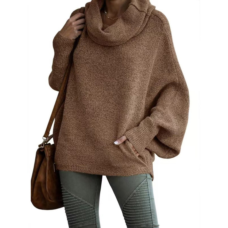 💕Women's sweater with batwing sleeve neck and pocket