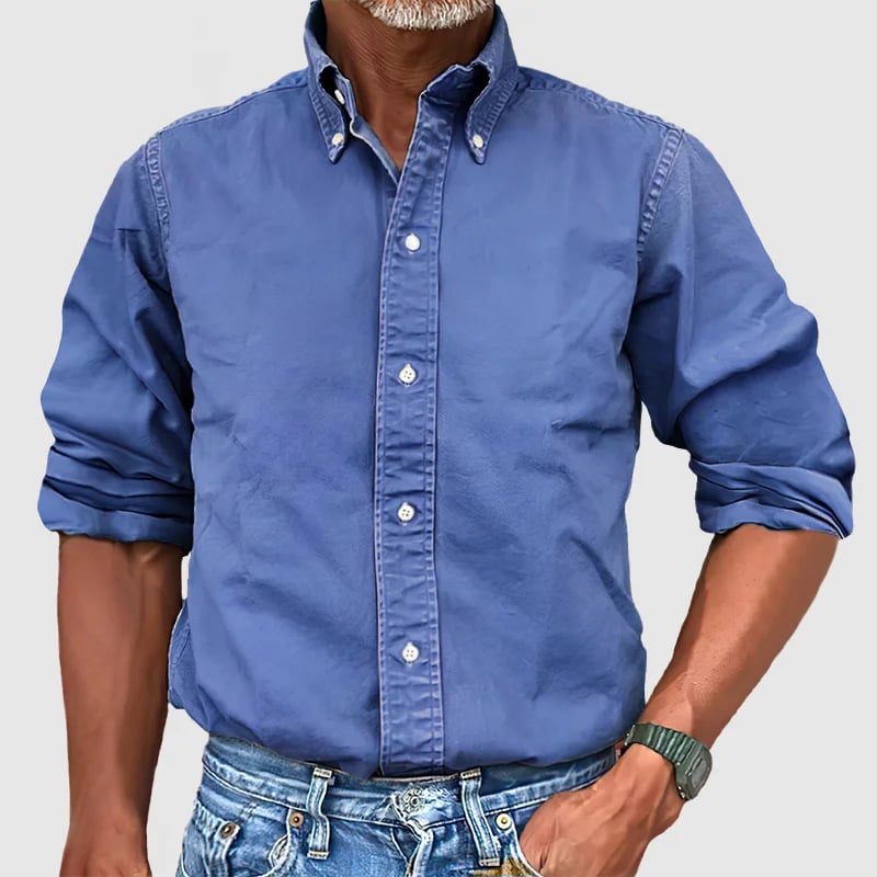 Men's Vintage Premium Washed Long Sleeve Shirt