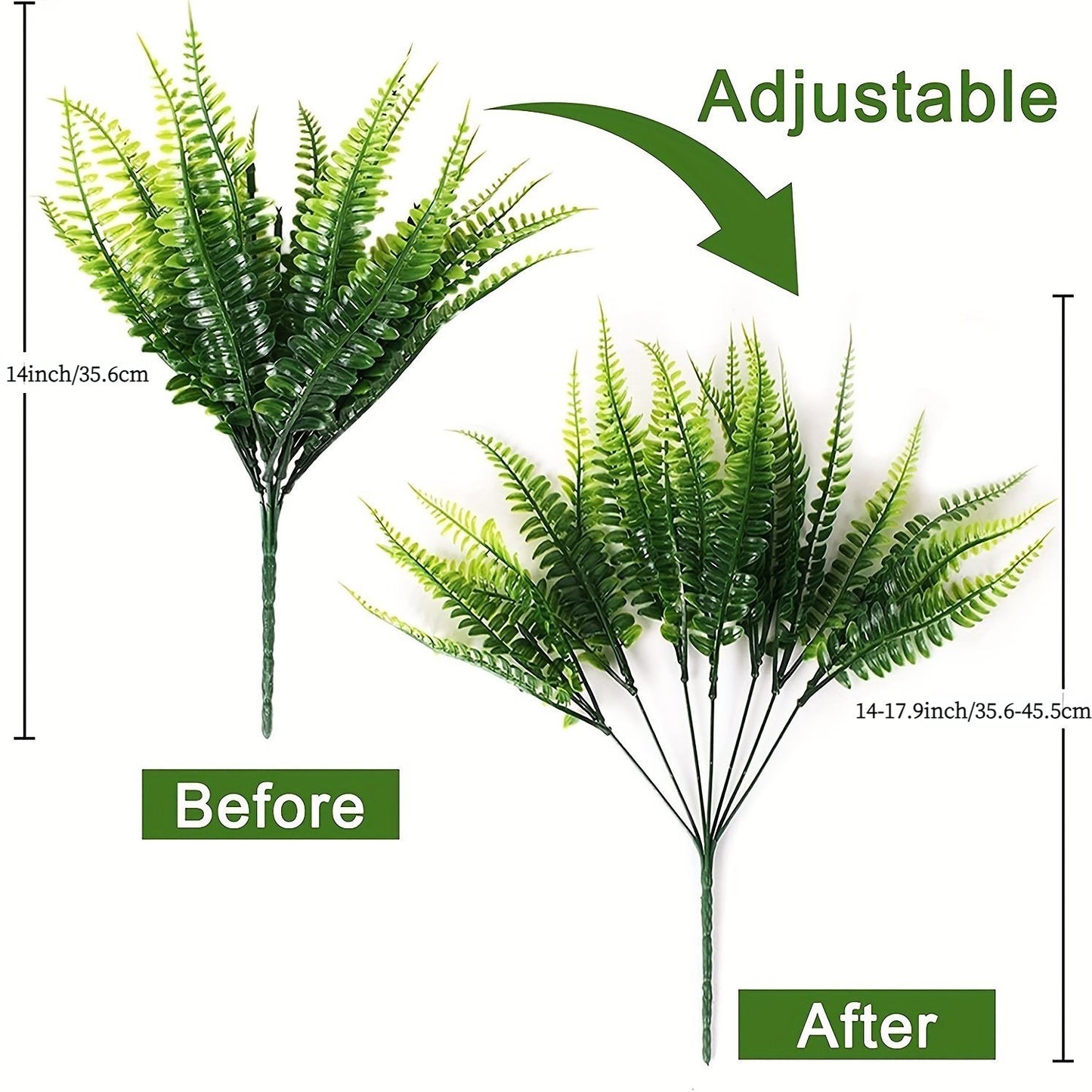 🌿Artificial Plants-Boston Fern Green Outdoor UV Protection