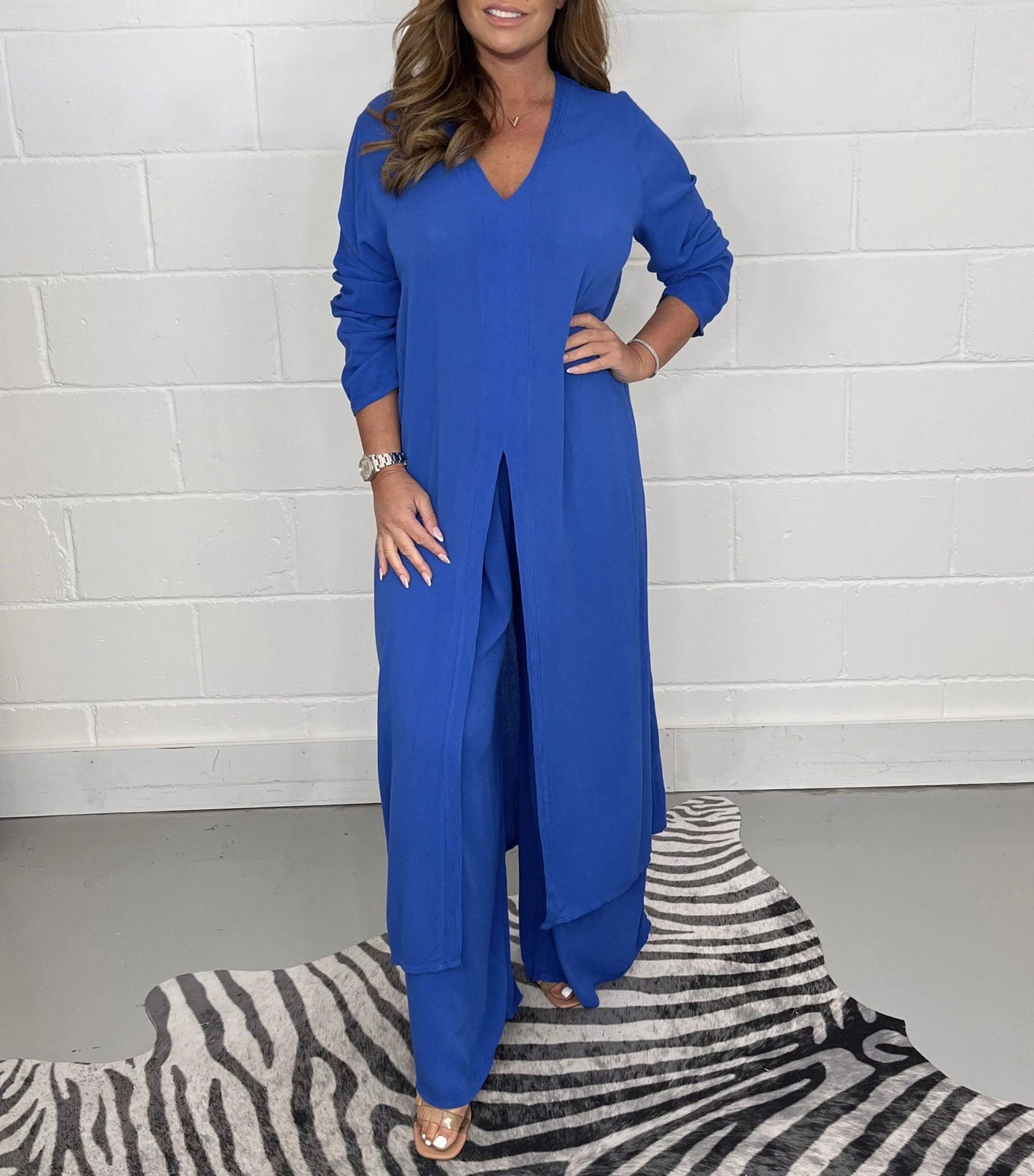 🔥Casual 2 Pieces Suit With Long Top & Matching Trouser