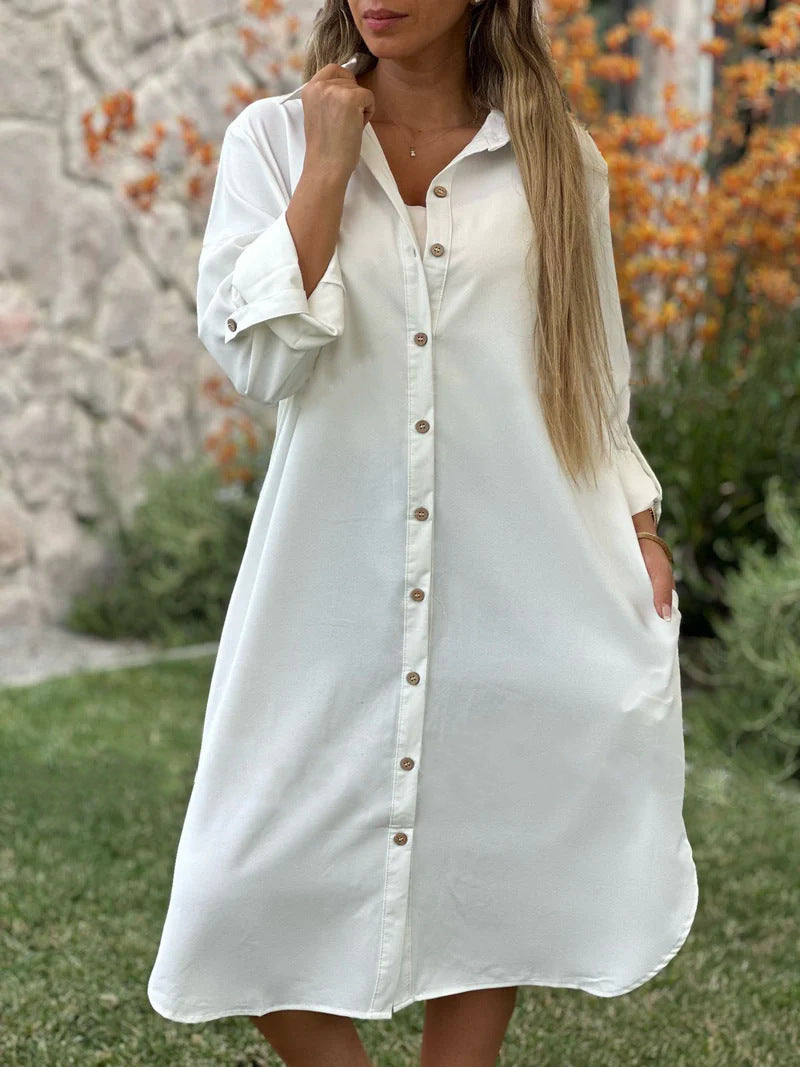 🔥Women's Casual Lapel Solid Color Shirt Coat