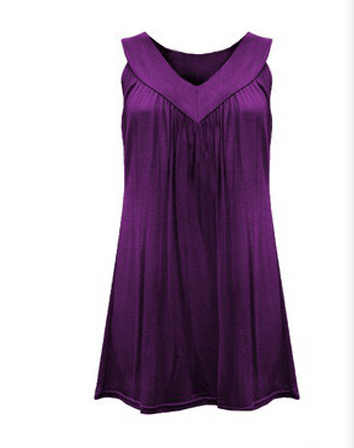 New V-neck Sleeveless Pleated Vest