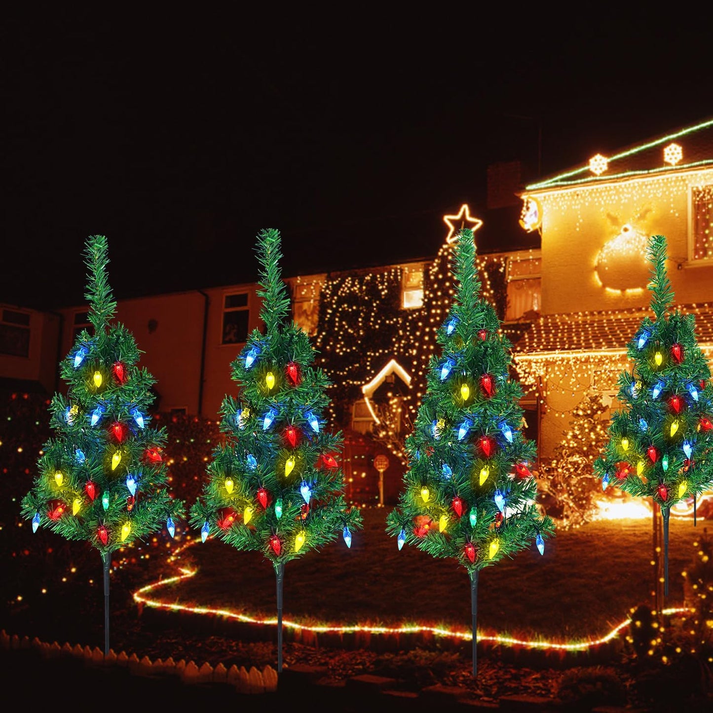🎄Solar Christmas Tree for Christmas Decoration 4 colors 20 lamp beads