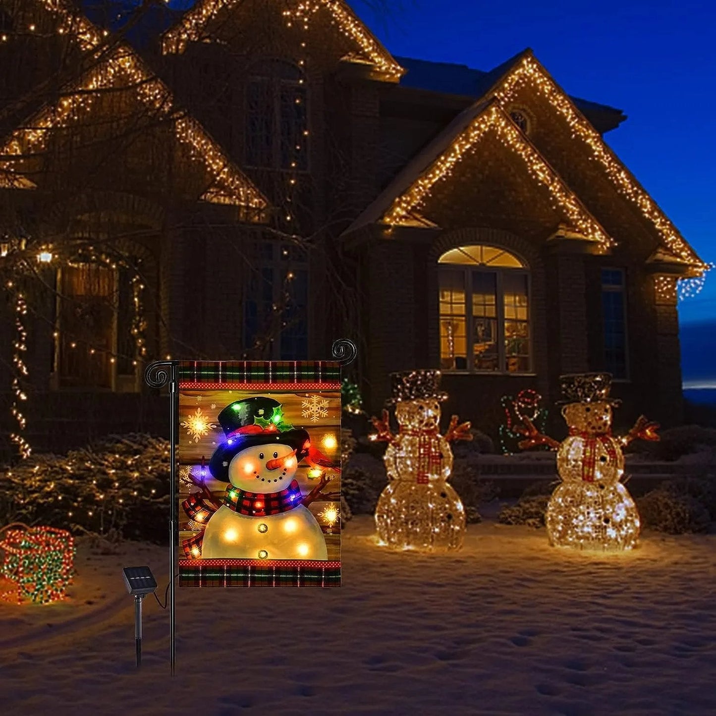 🔥Christmas Solar LED Garden Flags ⛄ 🎄