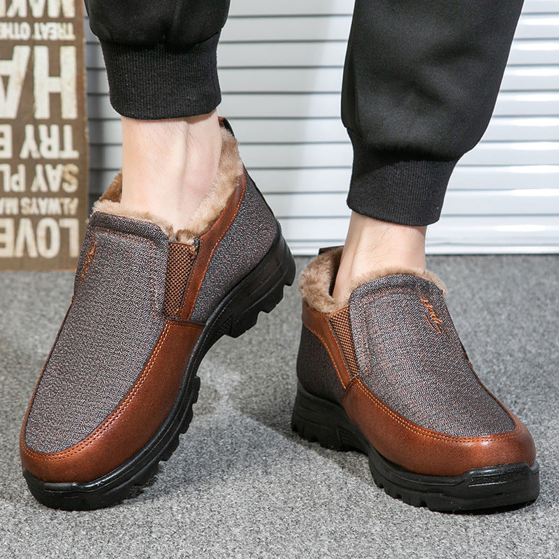 🔥Men's Winter Fleece Waterproof Warm Non-Slip Comfortable Shoes Snow Ankle Boots