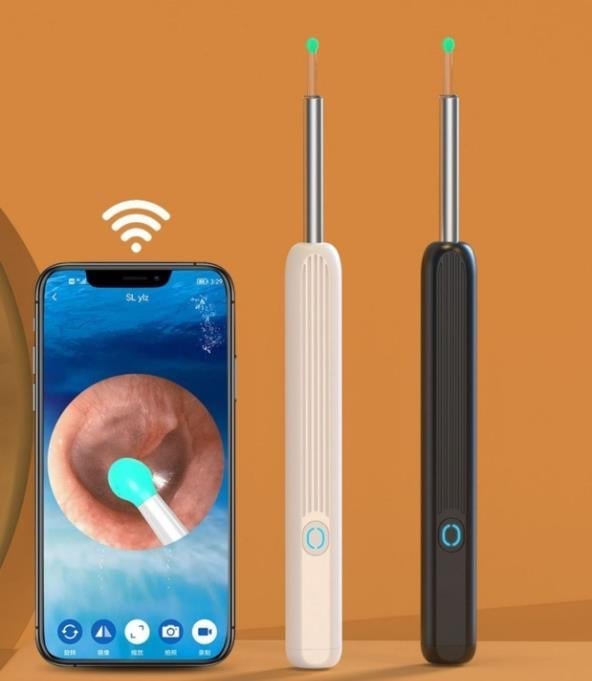 Clean Earwax - Wi -Fi Visible Wax Elimination Spoon,USB 1080P HD Load Otoscope