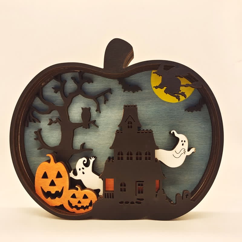 Halloween Pumpkin Carving Home Decor with Light Home Wall Sculptures Ornaments