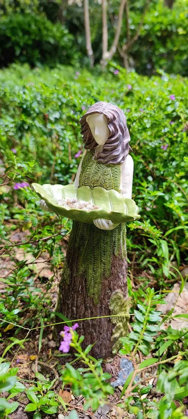 š„Forest Girl Bird Feederš - Unique Home Decor Creative Art Craft Outdoor Bird Bath Bowl
