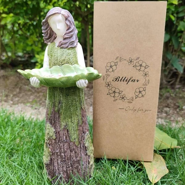 š„Forest Girl Bird Feederš - Unique Home Decor Creative Art Craft Outdoor Bird Bath Bowl