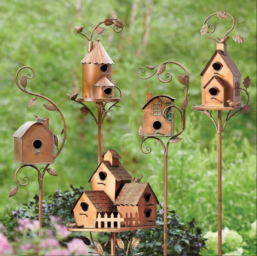 ( garden upgrade)Birdhouse Garden Stakes