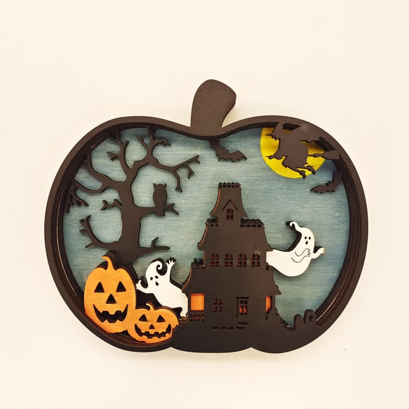 Halloween Pumpkin Carving Home Decor with Light Home Wall Sculptures Ornaments