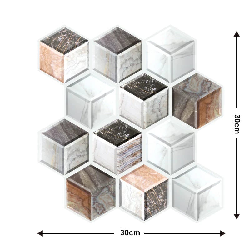 10Pcs 3D Peel and Stick Wall Tiles(12x12 inches)