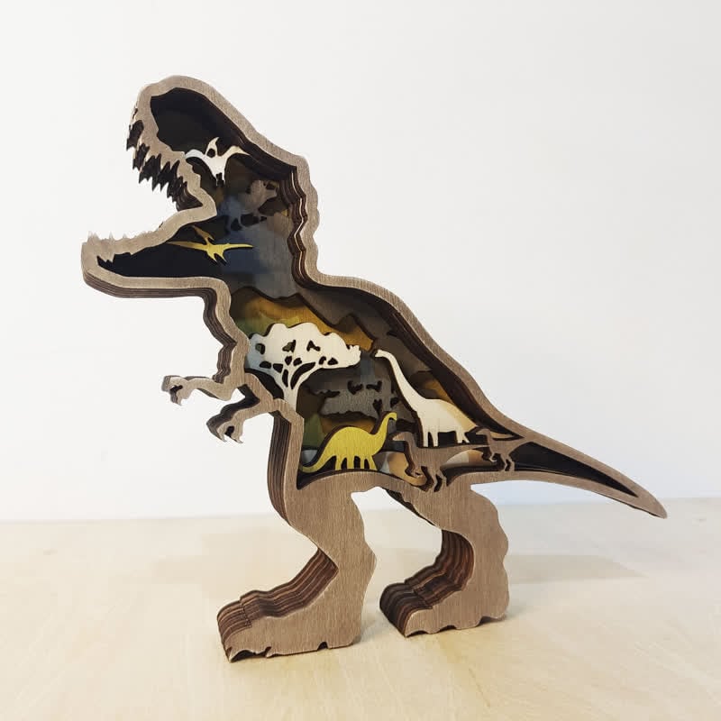 Creative Dinosaur Decoration 3D Tyrannosaurus Statue Desktop Decoration Lights