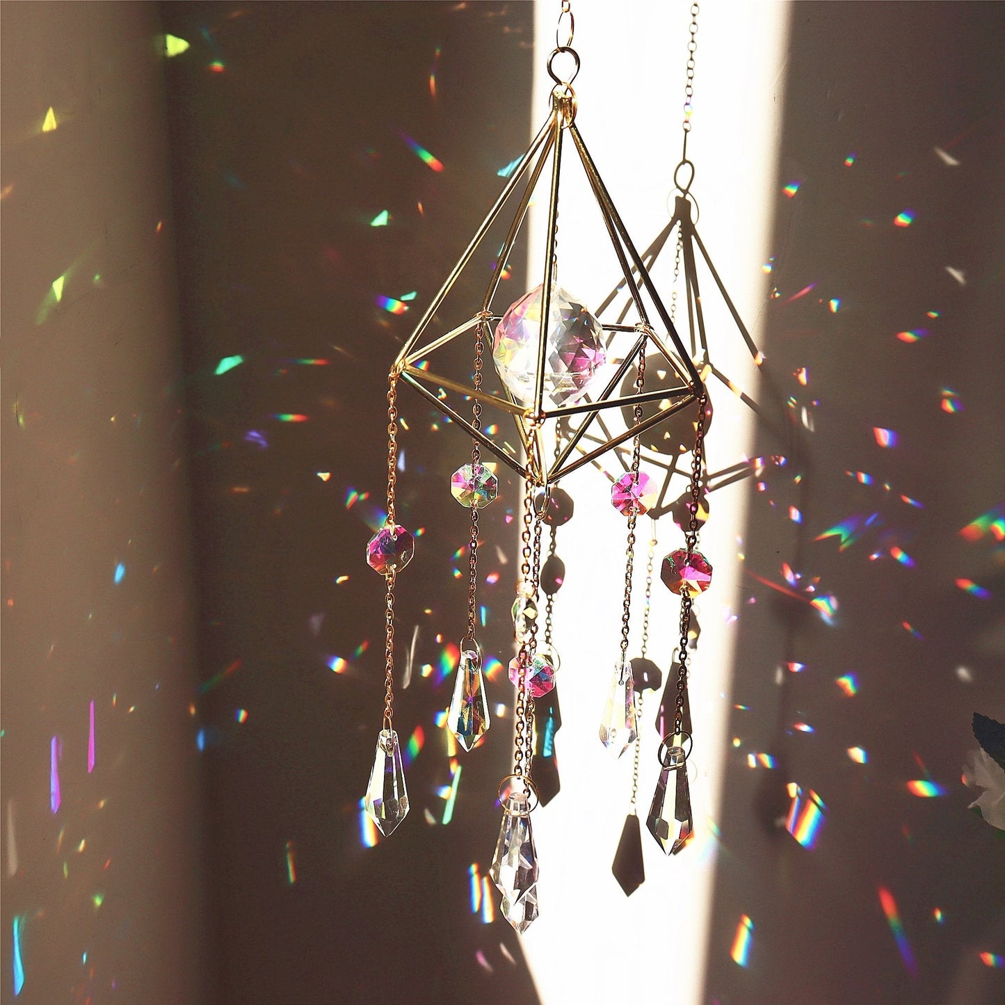 🔮2023 Christmas Hot Sale-Suncatcher Moon Crystal Wind Chime💎