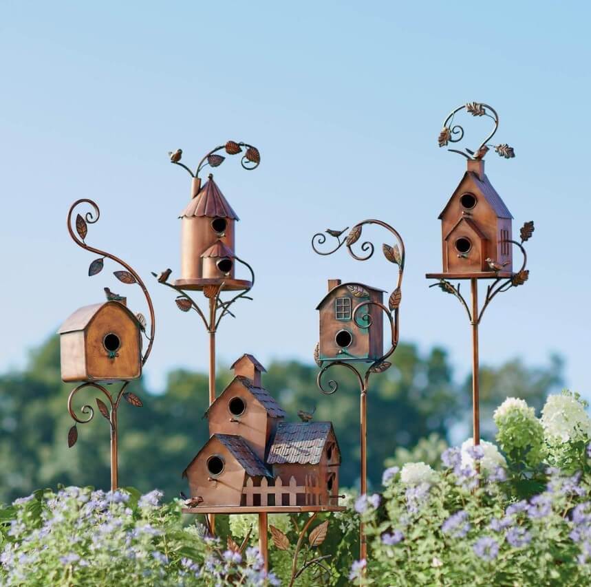 ( garden upgrade)Birdhouse Garden Stakes