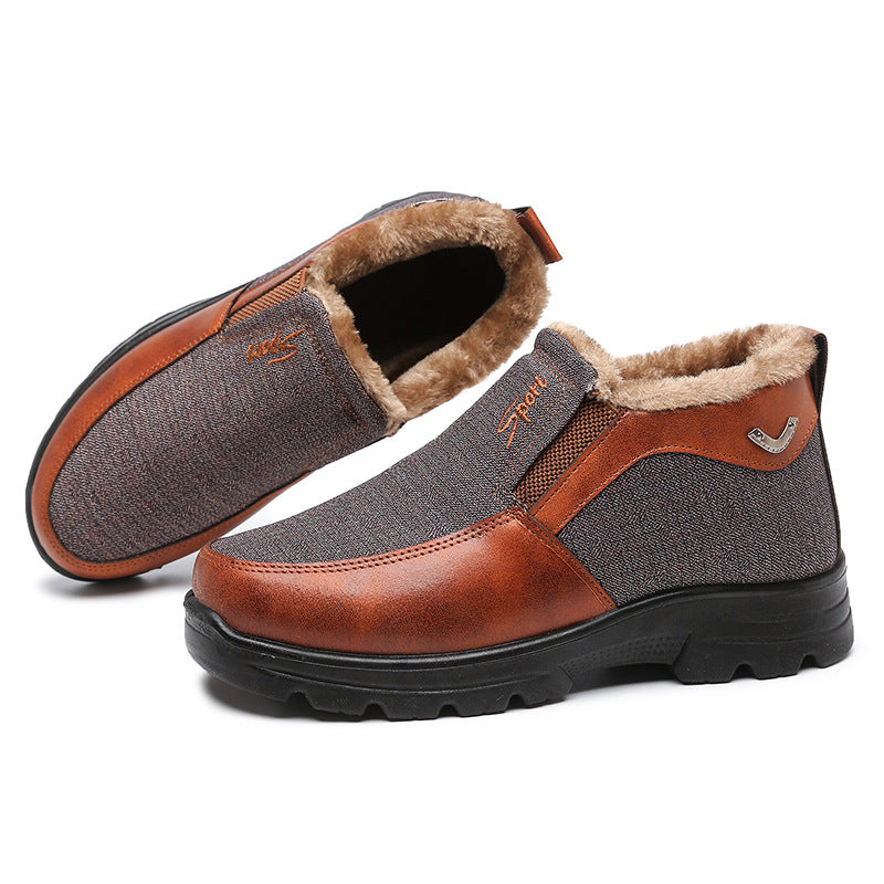 🔥Men's Winter Fleece Waterproof Warm Non-Slip Comfortable Shoes Snow Ankle Boots