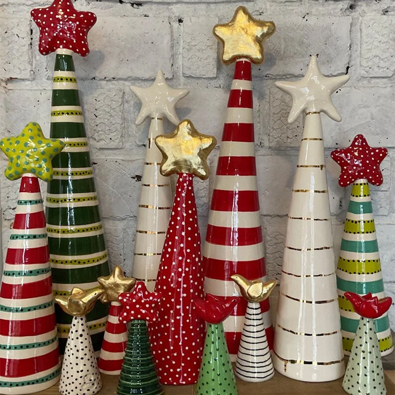 Whimsical Christmas happy art Ceramic Christmas Tree decoration