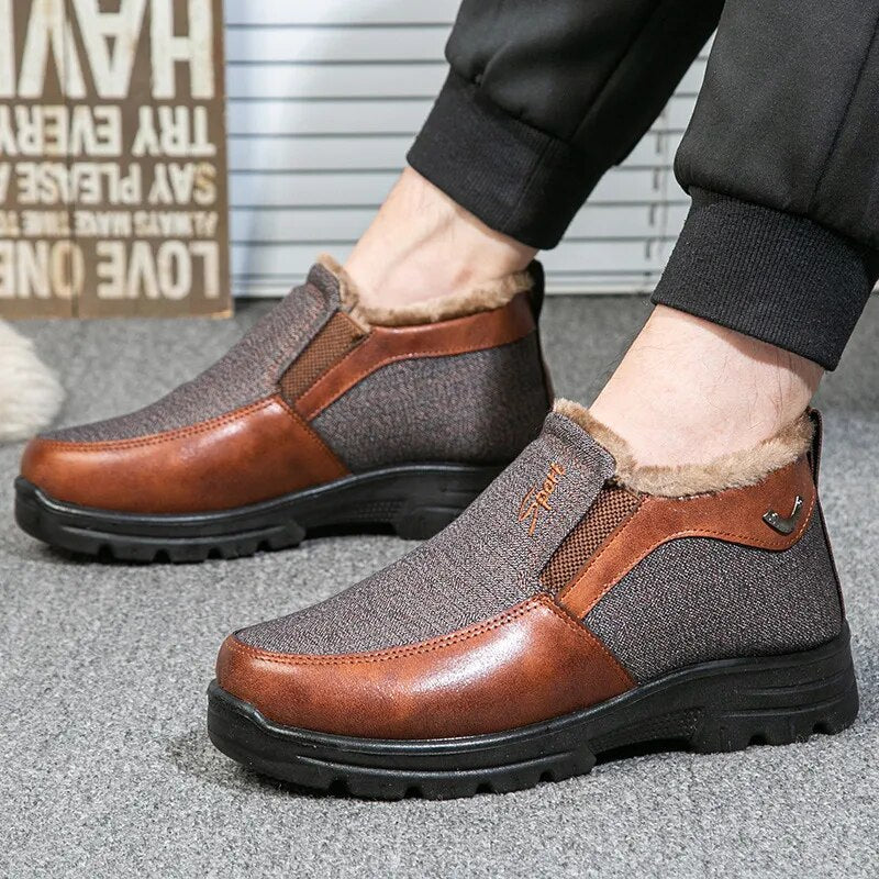 🔥Men's Winter Fleece Waterproof Warm Non-Slip Comfortable Shoes Snow Ankle Boots