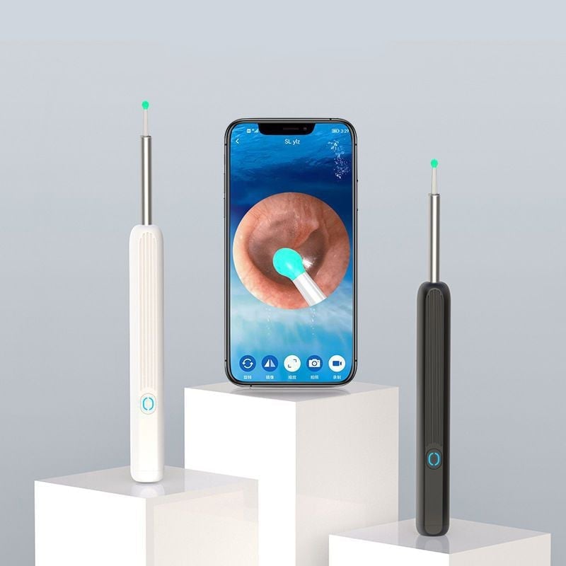 Clean Earwax - Wi -Fi Visible Wax Elimination Spoon,USB 1080P HD Load Otoscope