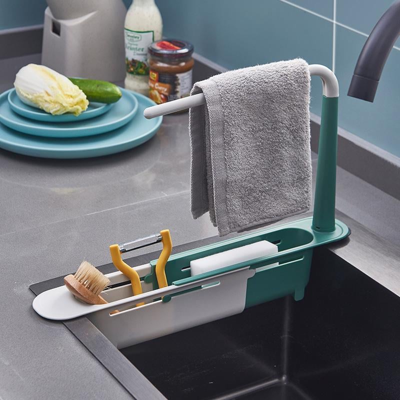 (🎁2023-Christmas Hot Sale🎁)Updated Telescopic Sink Storage Rack😊