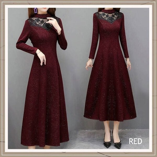 Dress embroidered with lace